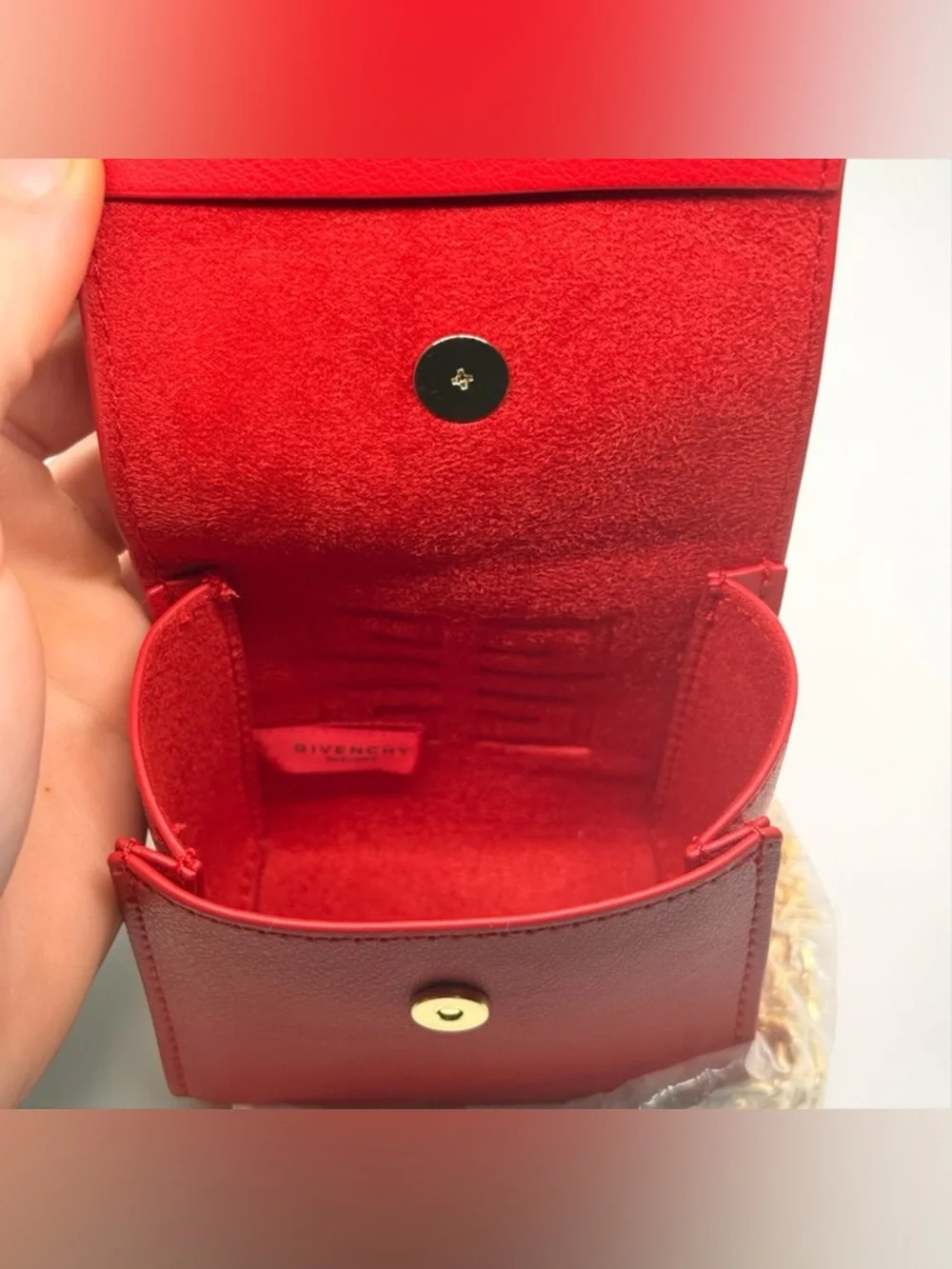 Givenchy Red Mini Bag with Gold Chain - Picture 4 of 5